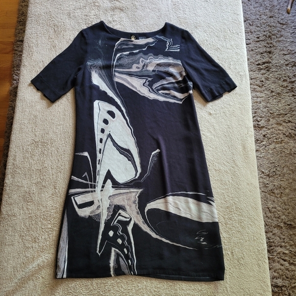 Desigual short sleeve abstract pattern shift dress size 36/4​ - Picture 2 of 15